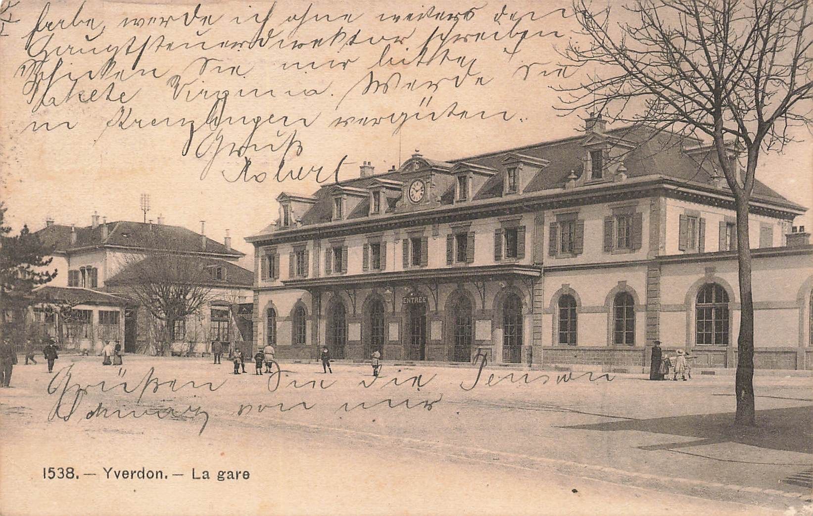 Cartoline postali: Yverdon VD Bahnhof belebt – Usato da Biasca venduto da Blenio71