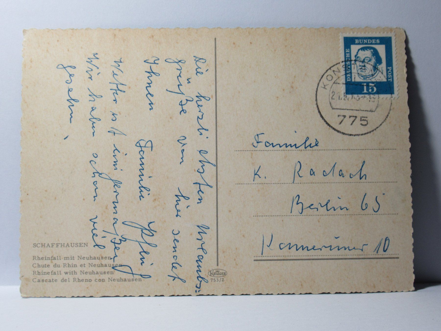 Cartoline postali: Schaffhausen , Rheinfall mit Neuhausen – Usato da Grenchen venduto da frechri 1