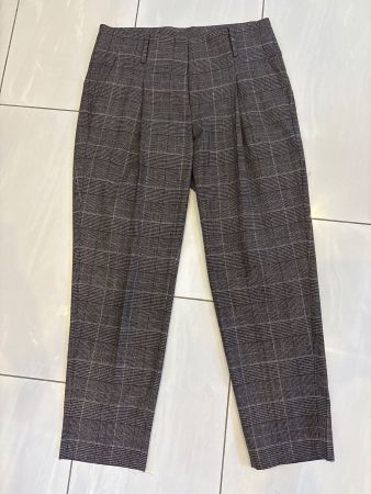 Cambio Hose, "Kate" braun/beige-kariert Gr. 38 mit Wolle