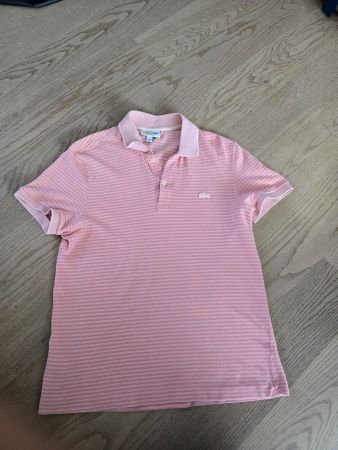 Lacoste Polo-Shirt Lachs (hell/dunkel) Gestreift Gr. S