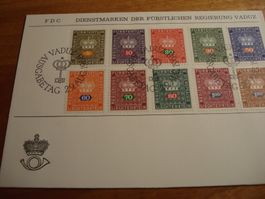 Liechtenstein FDC Dienstmarken 1968, ungelaufen