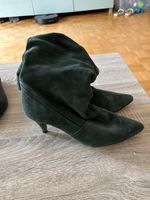 Grüne Leder Stiefeletten