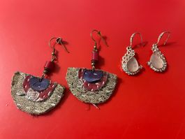 2 Paar Ohr-Stecker "Alternativ" und "Elegant" Modeschmuck