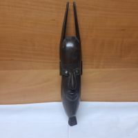 Vintage Holz Figur afrikanisch, Kopf, dunkles Holz