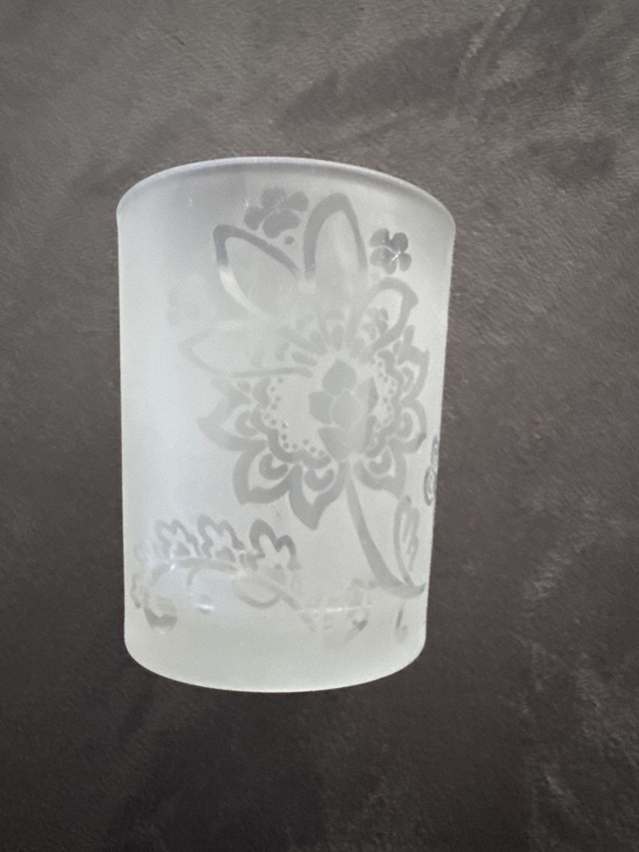 Kerzenständer: Windlicht Glas floral Deko Kerze – Gebraucht aus Horgen von CS75