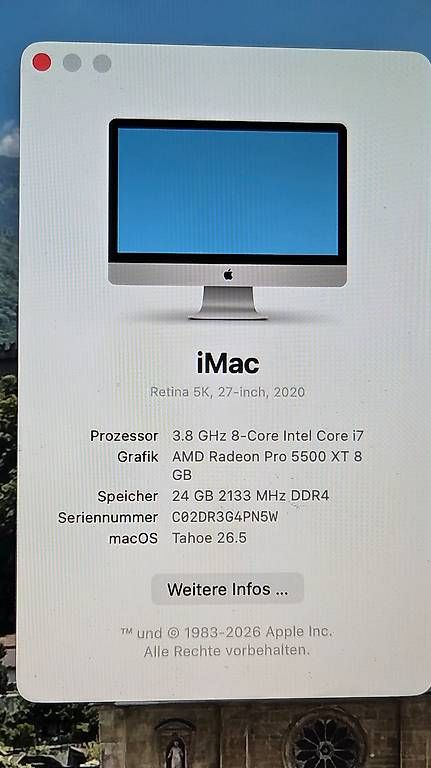 Apple PC: iMac 27", 5K, 2020, i7, 24GB RAM, 512SSD – Usato da Guntershausen venduto da subaru-555 2