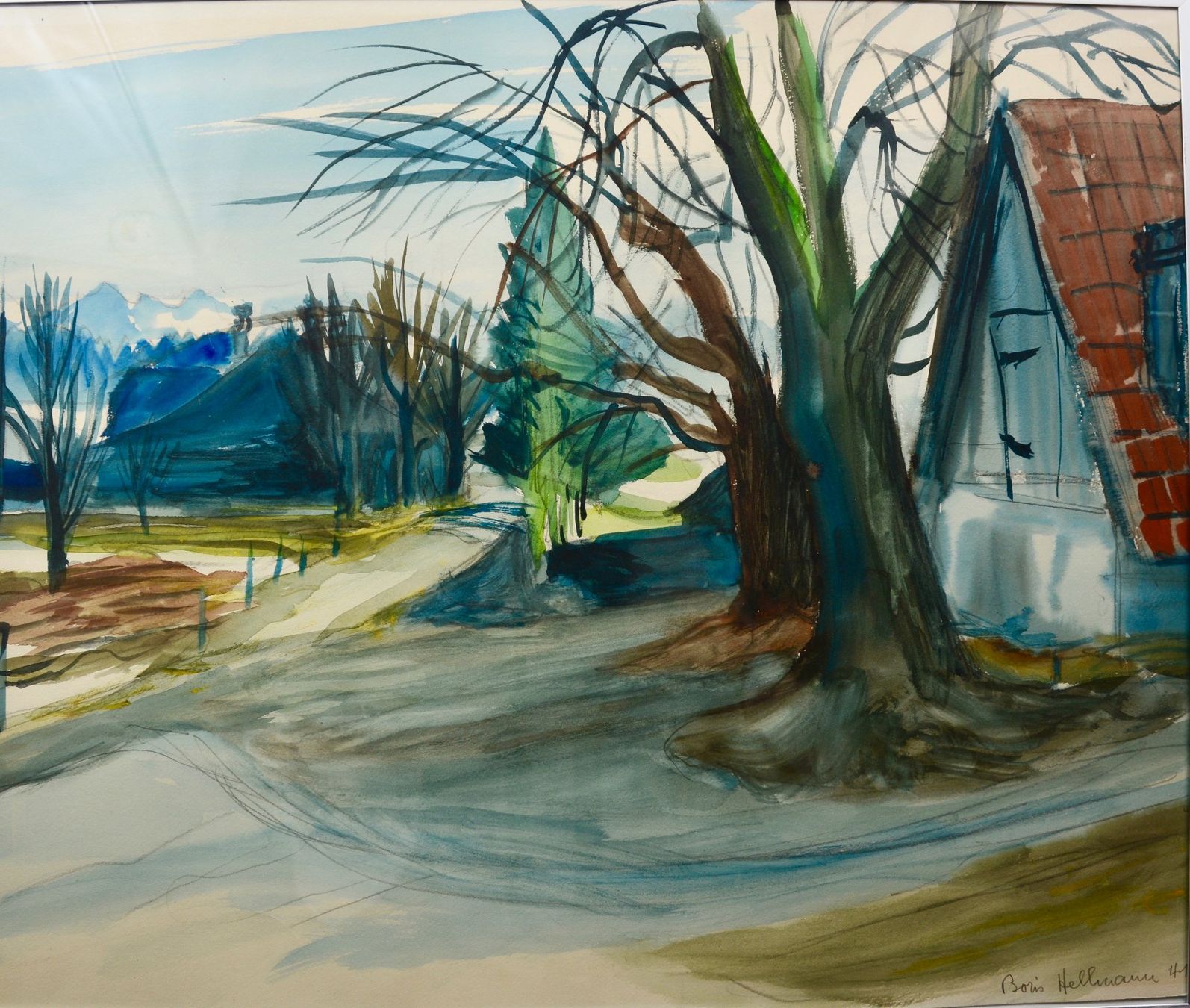 Dipinti: Neu! Aquarell "Boris Hellmann", sign, dat. 41, AR-Künstler – Nuovo (secondo la descrizione) da Oberkulm venduto da Seebrise 1