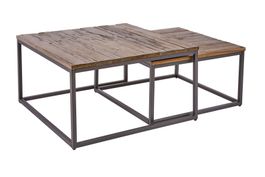 Massivholz - Couchtisch Duo Akazie 2er Set