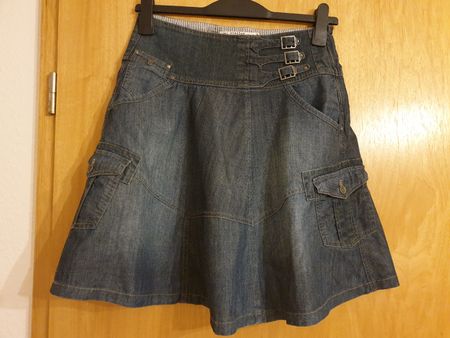 Jupe en jean bleu, S, bon état, coton