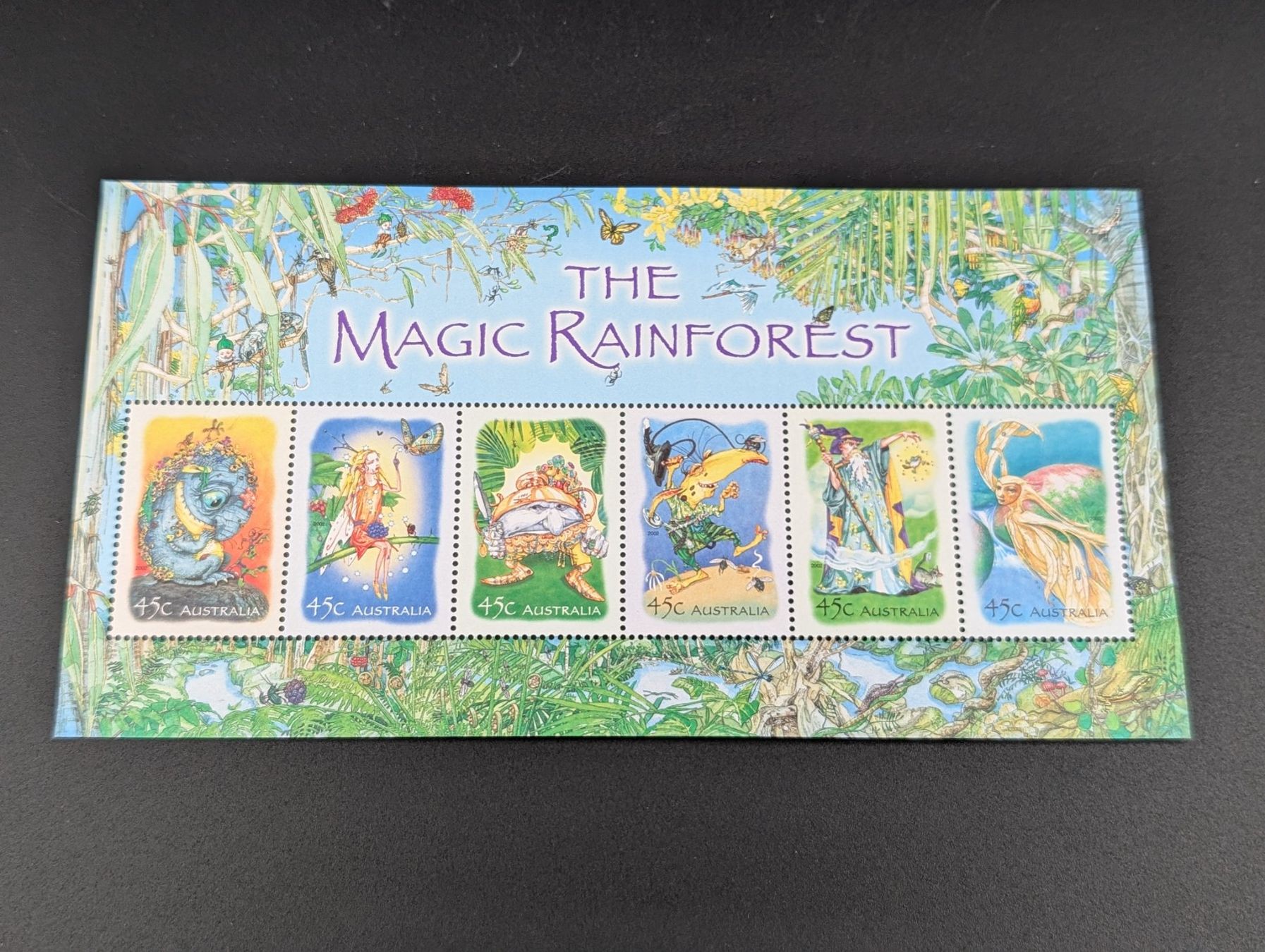Tous les timbres: Briefmarken Block Australien Magic Rainforest 2002 – D'occasion à Wiezikon b.Sirnach par CaRo_Second