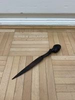 Fein geschnitzter Holz Brieföffner vintage Kopf Briefmesser