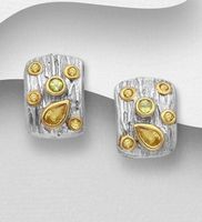 SAPPHIRE/PERIDOT Silber Ohrringe