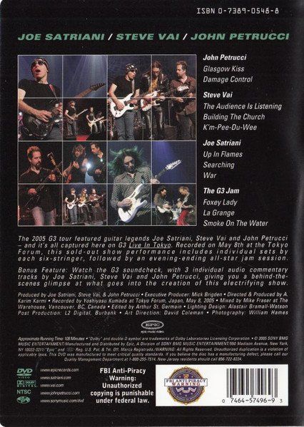 Tous les DVDs: G3: Live in Tokyo DVD – Neuf avec emballage d'origine à Steinhausen par Vilivinili 1