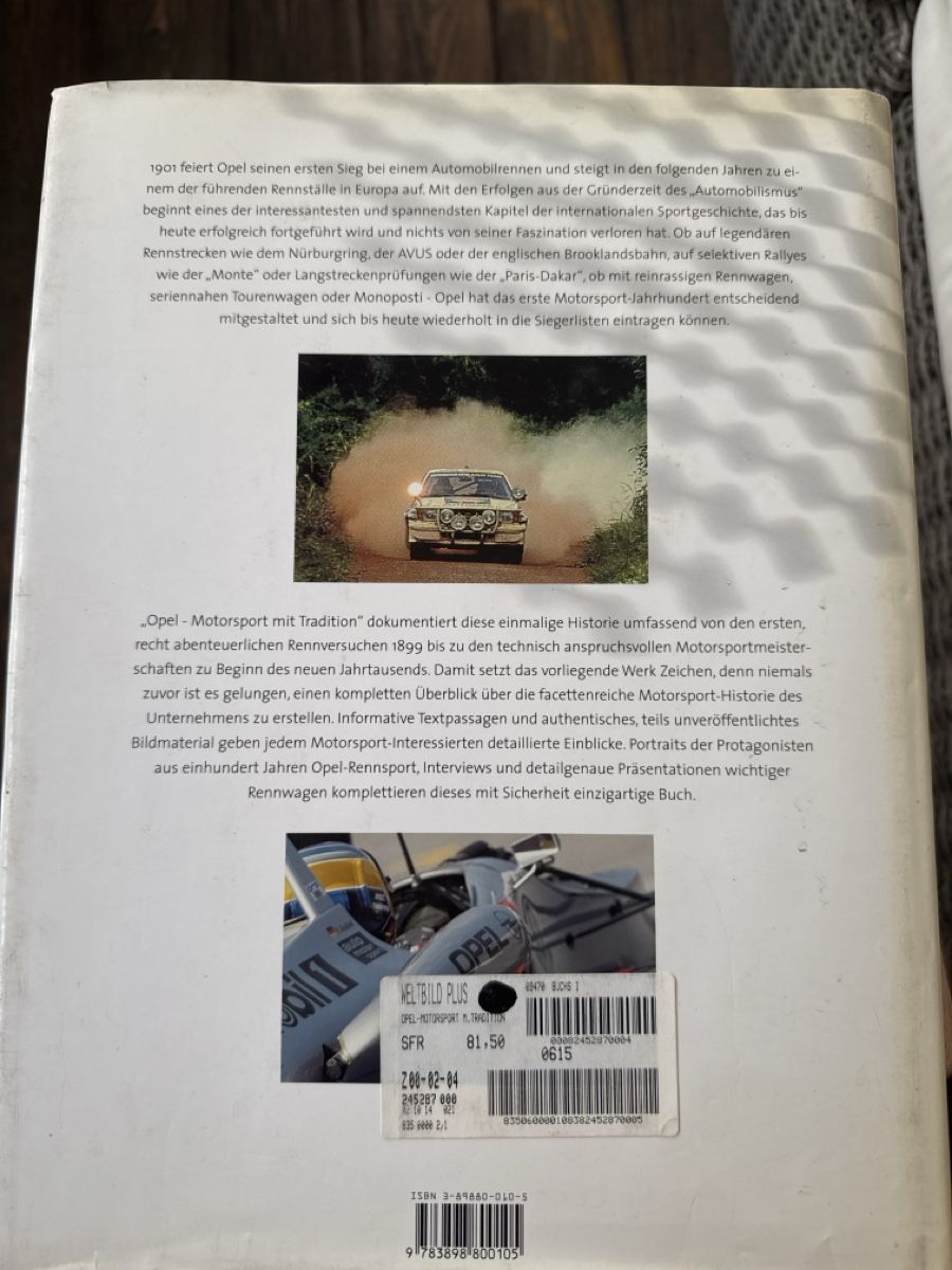 Libri: Buch: Opel Motorsport mit Tradition – Usato da Ruggell venduto da Forrer1000 1