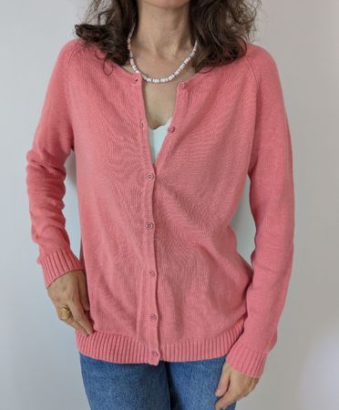 Damen Cardigan Nulu New Look rosa Grösse M Leinen/ Baumwolle
