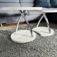 2er Set Beistelltische/Couchtische Weiss Rund