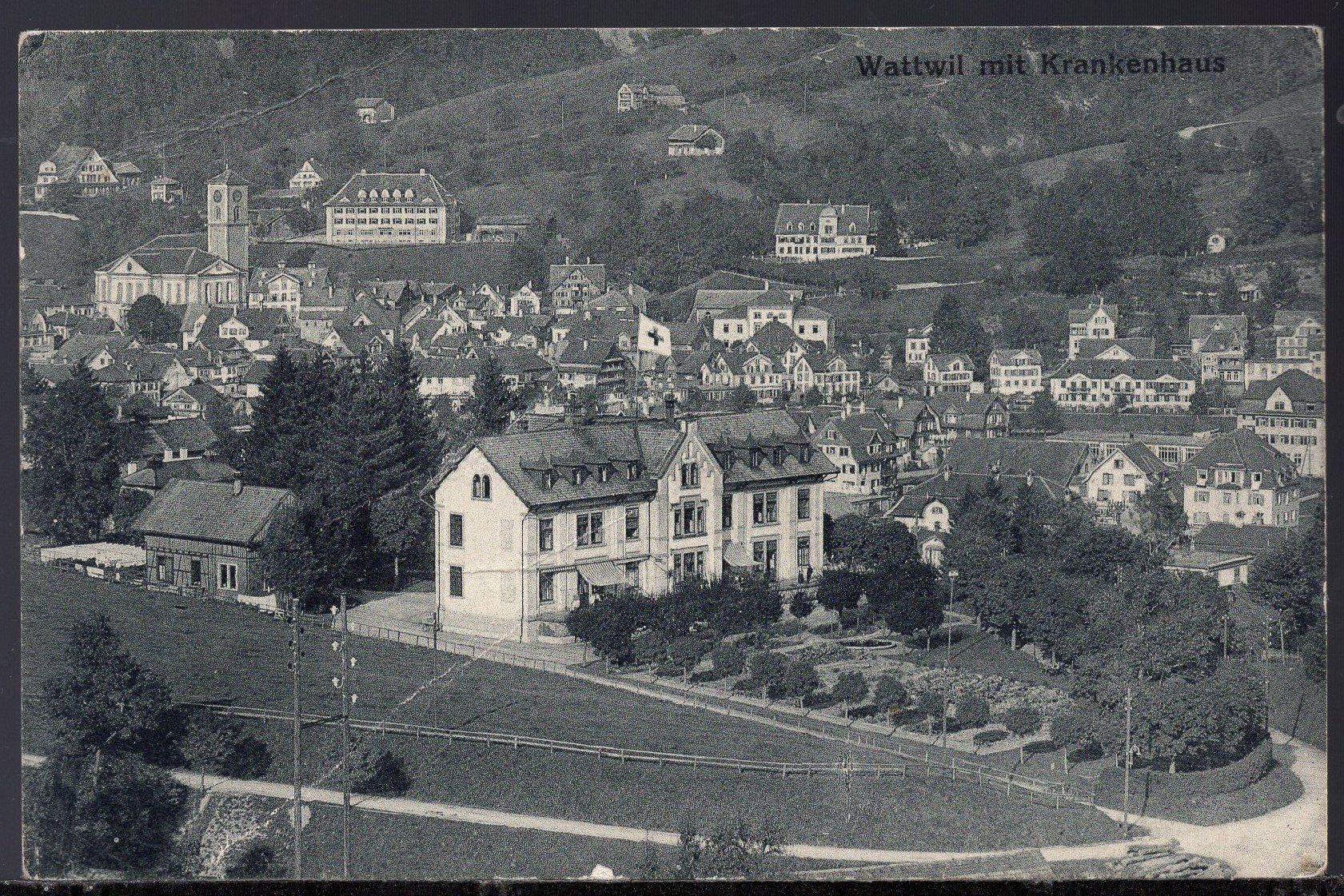 Cartes postales: WATTWIL - Krankenhaus   BAHNPOST 13.IX.1925 - 3642 – D'occasion à Aarau par kufi44