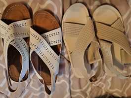 Sandalen Damen Weiss und Beige Grösse 40 neu 2 Paar