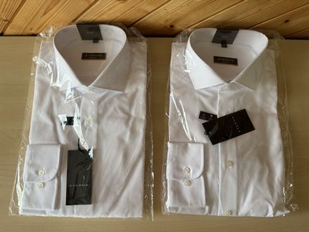 2 Eterna Hemden Slim Fit weiss Gr. 42 neu originalverpackt