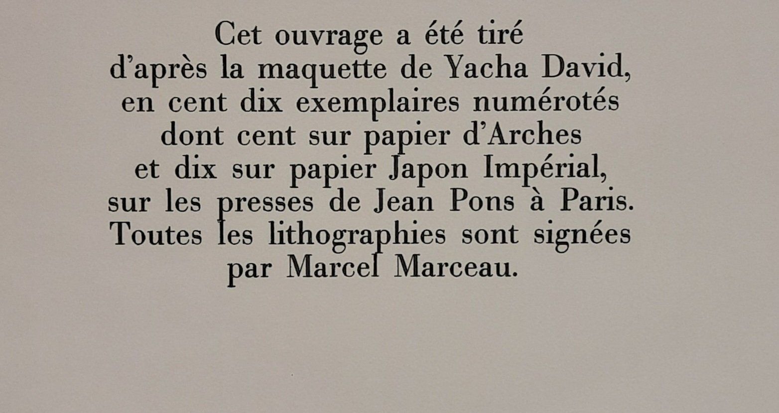 Grafica & Litografie: MARCEL MARCEAU 1923 - 2007 – Usato da Genève venduto da Enigme8 1