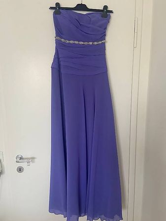 Lila Abendkleid mit Bolero, abnehmbare Träger Grösse M