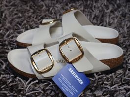 Birkenstock, Arizona Big Buckle, ecry, Gr. 38, Leder, NEU