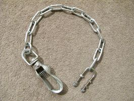 4x Kette Karabiner Schnapp-Verschluss drehbar Schäkel U-Büge