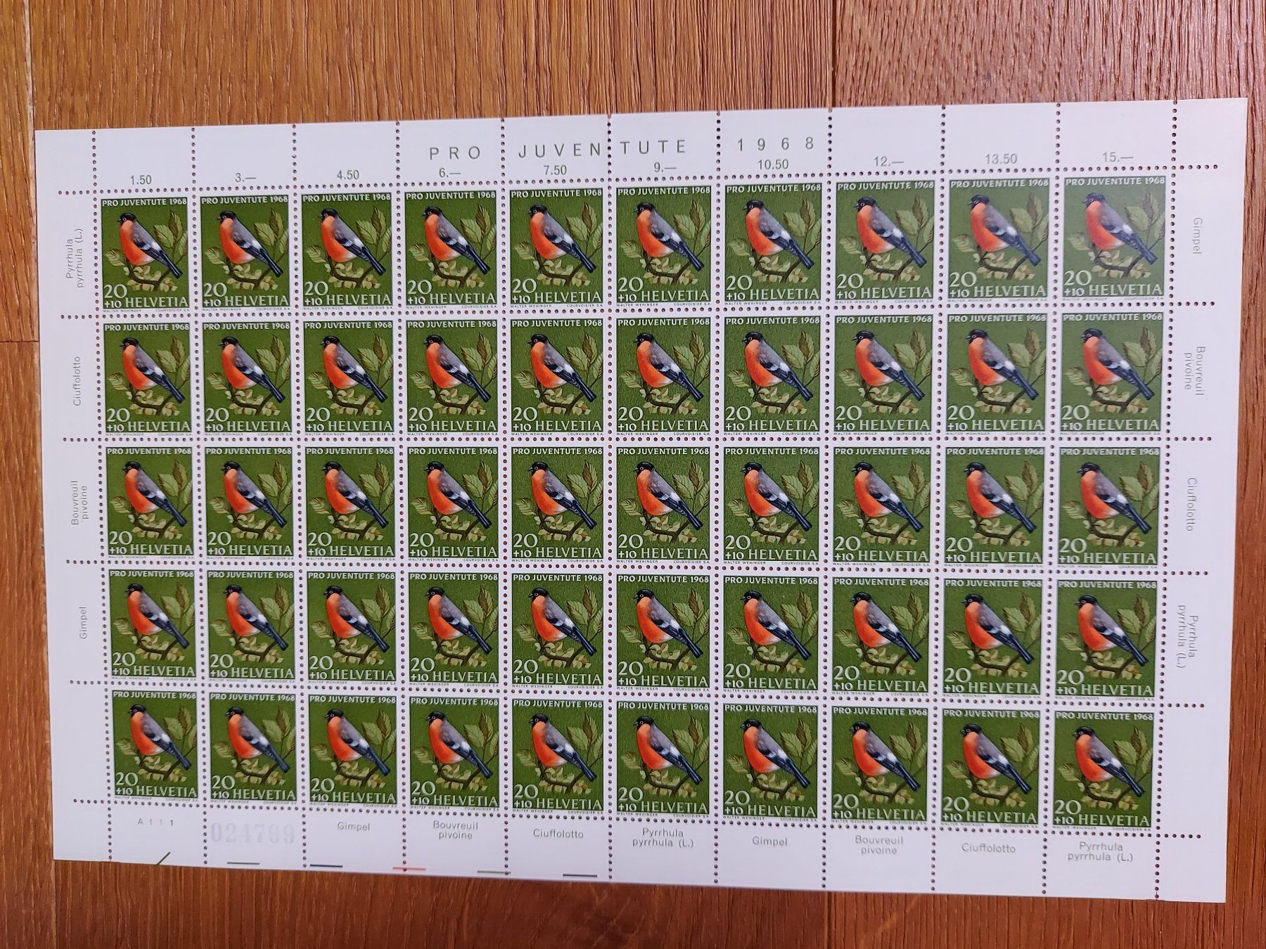 Tutti i francobolli: Postfrisch, gültige Schweizer Frankatur, Briefmarkenbogen – Nuovo e nell'imballaggio originale da Heiden venduto da ber_b77f