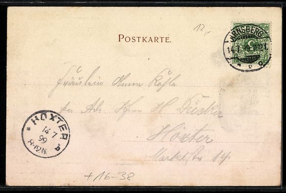 Cartoline postali: Grusskarten-AK Arnsberg, Ortspartie bei  – Usato da Berlin venduto da bartko-reher 1