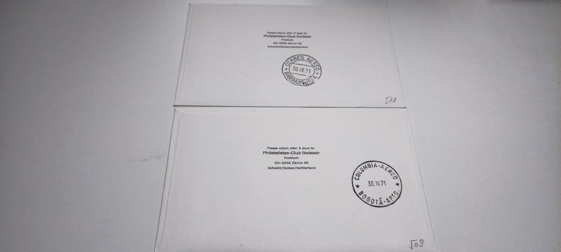 Alle Briefmarken: 2x Ersttagsbrief Avianca 1971 – Gebraucht aus Baar von Maxlee75 1
