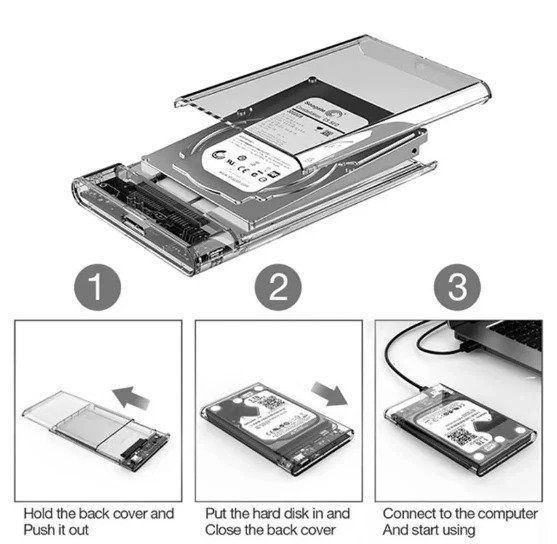 Unità & Adattatore: USB 3.1 2,5" Festplatten Externes Gehäuse  SATA SSD HDD – Nuovo (secondo la descrizione) da Kirchdorf AG venduto da csnmclub 2
