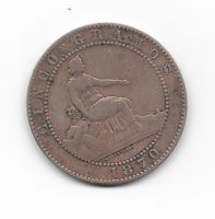 1870 PESETAS MÜNZE CINCO CENTIMOS