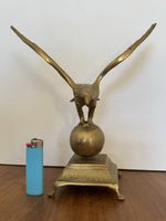 Messing Adler Skulptur auf Globus 🦅 Vintage Deko Objekt