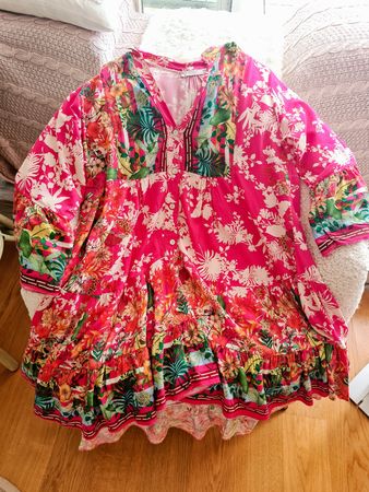 Frühlingskleid Sommerkleid geblümt Gr. S/M Top Zustand