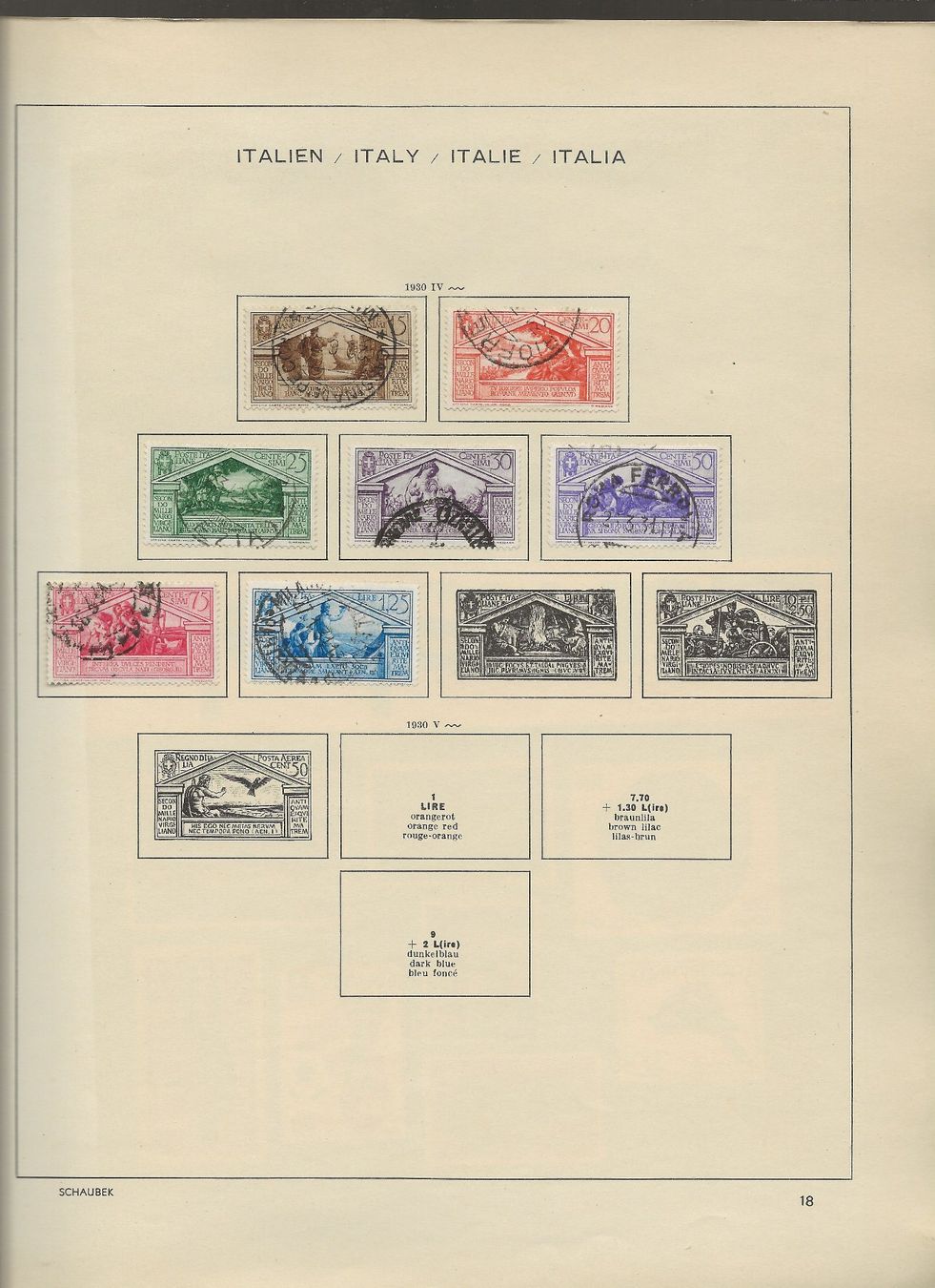 Alle Briefmarken: Marken Italien 1930 bis 1934 – Gebraucht aus Au ZH von xelagreb01 1