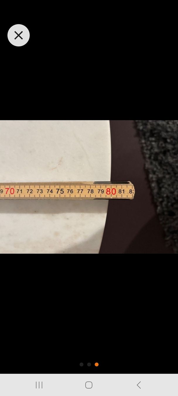 Tavoli: schöner runder Marmor- Couchtisch, Durchmesser 80cm – Usato da Langrickenbach venduto da Eve088 2