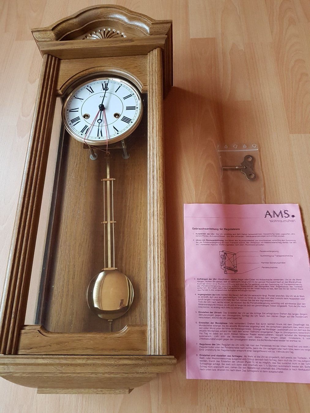 Orologi da terra & Orologi da parete: AMS WANDUHR EICHE (NEU) – Nuovo e nell'imballaggio originale da Sax venduto da prinzenrollen 2