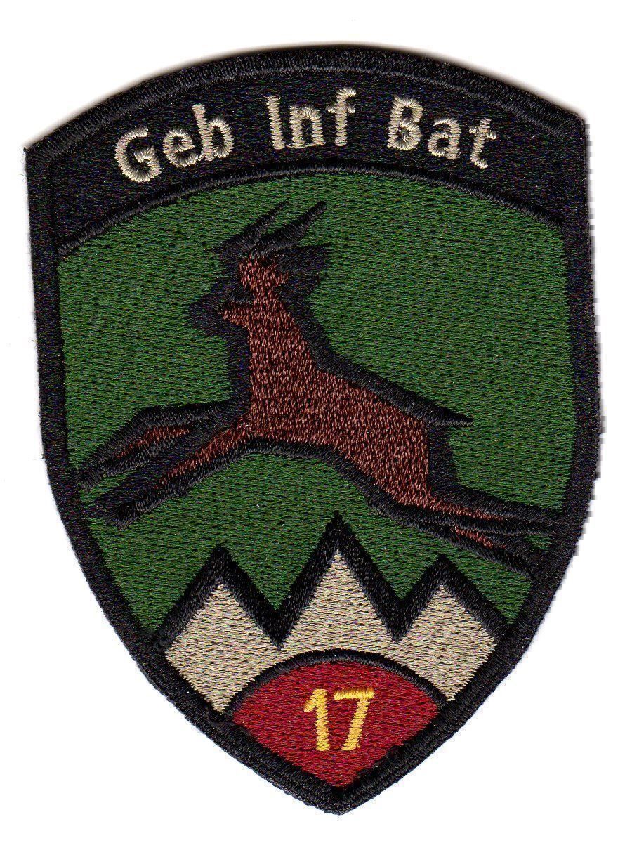 Plaketten & Abzeichen: Badge Geb Inf Bat 17 weinrot – Gebraucht aus Erlinsbach von S700
