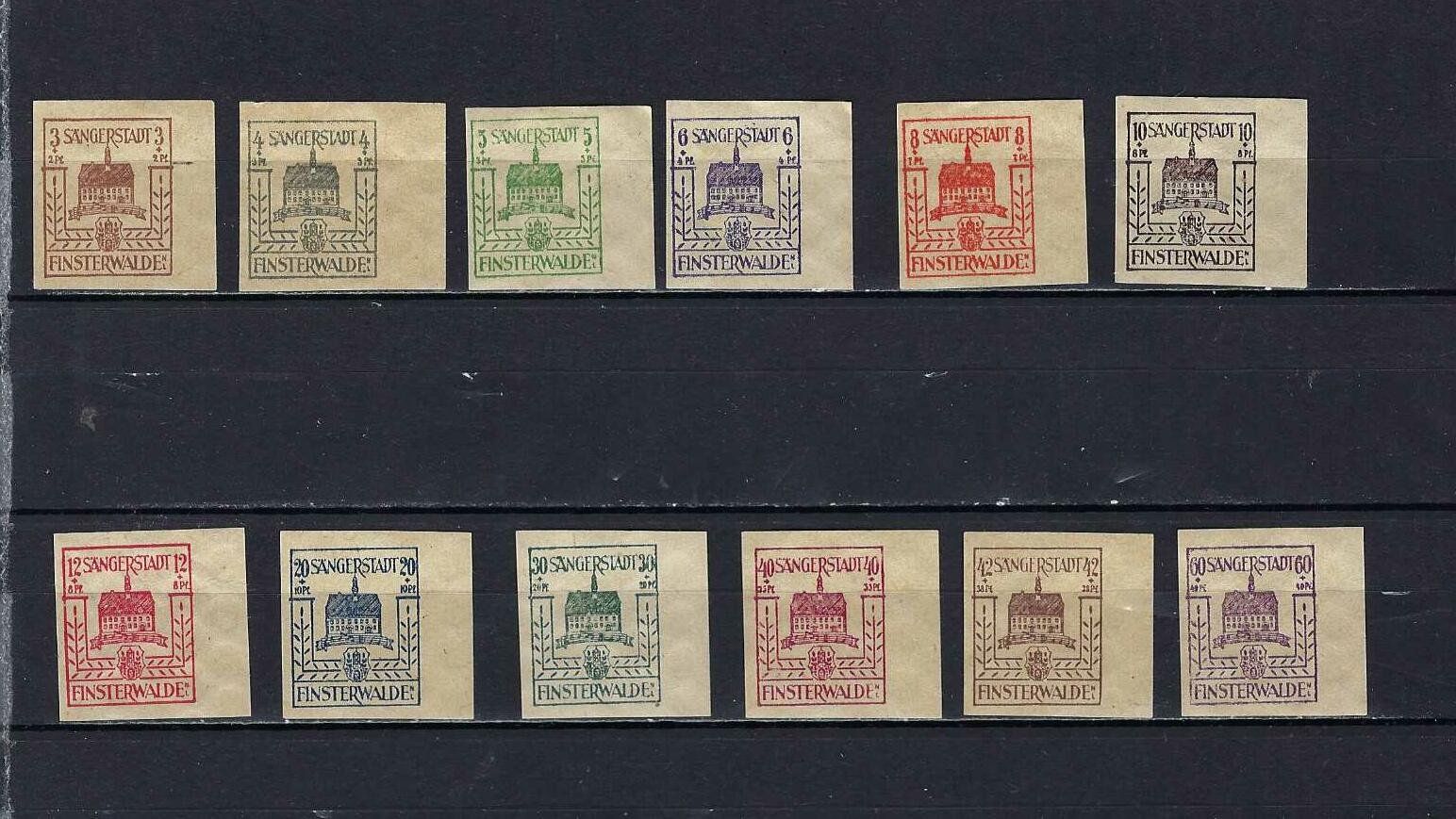 Tutti i francobolli: Lokalausgabe Finsterwalde 1 - 12 ** – Nuovo e nell'imballaggio originale da Altstätten SG venduto da Nandodax