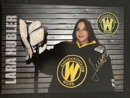 Autogrammkarte Lara Hubler EHC Worb Goalie signiert