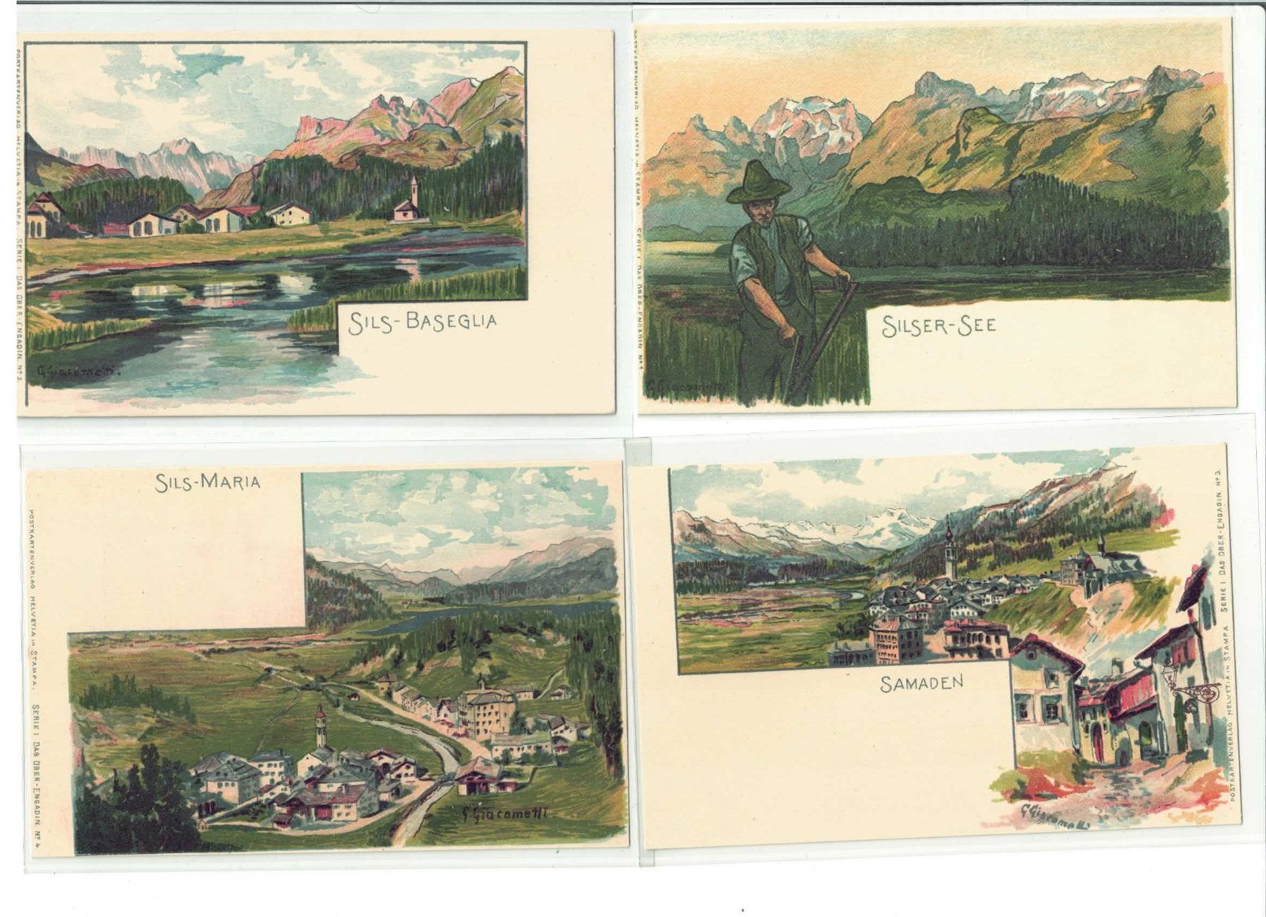 Cartoline postali: Giacometti Ansichtskarten  Engadin – Usato da untervaz venduto da Wingert