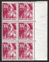 Franz. Zone Rheinland Pfalz-Mi 9/Paare aus Bogen m.re. **