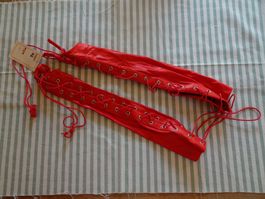 NEUE lange Handschuhe / Handstulpen rot - 260416
