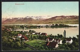 AK Rapperswil, Blick auf den Ort, 1910