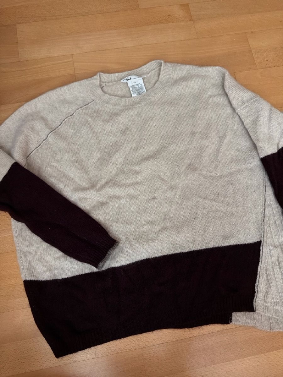 Maglioni & Felpe: Paychi Guh Kaschmir Pullover crème maroon Gr. S M – Usato da kloten venduto da domireto