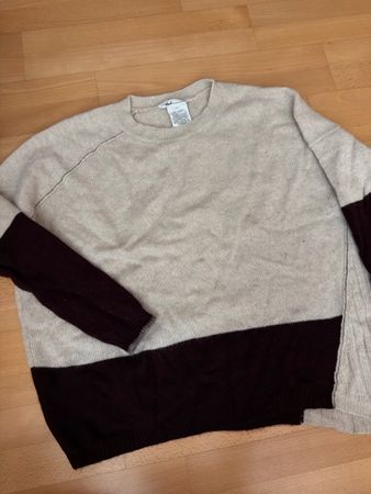 Paychi Guh Kaschmir Pullover crème maroon Gr. S M