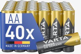 VARTA Batterien AA, 40 Stück, Power on Demand, Alkaline, 1,5