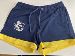 Addicted kurze Hose, Grösse M, Blau/Gelb, Top Zustand!