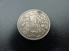Münze Silber 2 Fränkler 1939