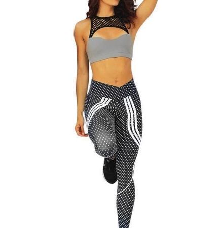 NEUE Sport Tight schwarz-weiss Polka dot Gr. XS/S - 202654